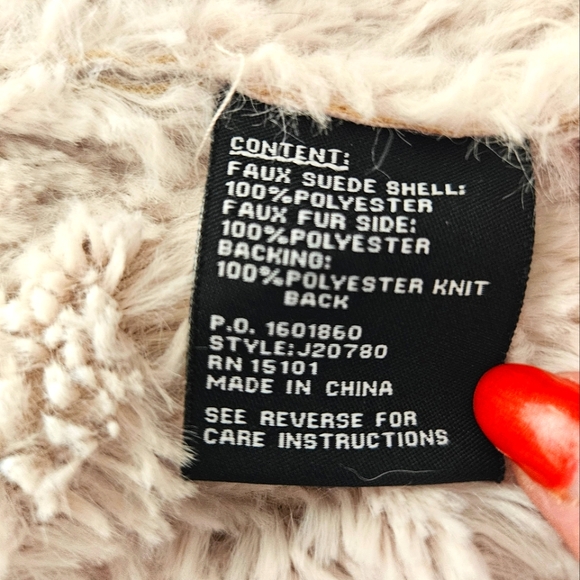 Jones New York Faux Suede Winter Fur Lined Winter Coat - Size M - Picture 11 of 12